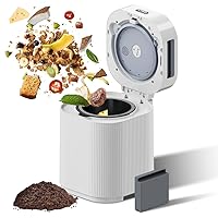 2023 Upgraded Electric Composter for Kitchen, 2.5L Smart Countertop Composter Indoor Odorless with UV lamp and Replaceable Carbon Filter, Turn Food Waste and Scraps into Dry Compost Fertilizer(White)