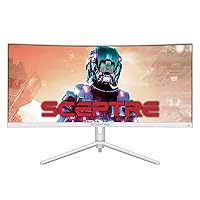 Sceptre 30-inch Curved Ultrawide Monitor 2560 x 1080 up to 200Hz DisplayPort HDMI 1ms AMD FreeSync Premium 99% sRGB Picture by Picture/PIP, Build-in Speakers White (C305B-FUN200W)