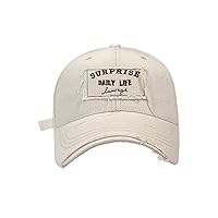 Couples Baseball Caps Distressed Denim Baseball Cap with Edges Korean Style Embroidered Letter Hat for Women