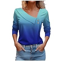 Plus Size Black Shirts for Women Y2K Shirt Shirts for Women Basic Long Sleeve Shirt Women Workout Tops for Women Tops for Women Tops for Women Shirts for Women Funny Blue S