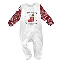 Baby One-Piece Rompers, Newborn To Infant Romper Footies, My First Christmas Socks