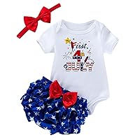 Teen Girl Sweatpants and Hoodies Infant Girls Independence Day Short Sleeve Letter Prints Romper (Red, 3-6 Months)