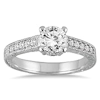 AGS Certified 1 1/6 Carat TW Diamond Ring in 14K White Gold (H-I Color, I1-I2 Clarity)