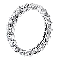 14k White Gold Diamond Braided Prong Anniversary Eternity Band in Low Profile Setting (1.70-2.20 CT TDW)