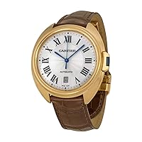 CARTIER New Cle 40mm WGCL0004 18K Rose Gold Leather Box/Paper/2YrWarranty #CA51