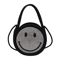 Tote Bag for Women Cotton Purses and Handbags Smile Top Handle Satchel Bag Hand-Woven Crossbody Shoulder Handbag