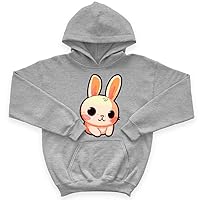 Bunny Print Kids' Sponge Fleece Hoodie - Funny Design Kids' Hoodie - Cute Design Hoodie for Kids