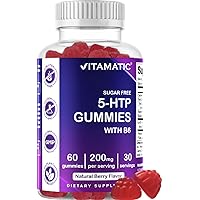 Vitamatic Sugar Free 5-HTP 200mg Gummies with B6 per Serving - 60 Pectin Based Gummes