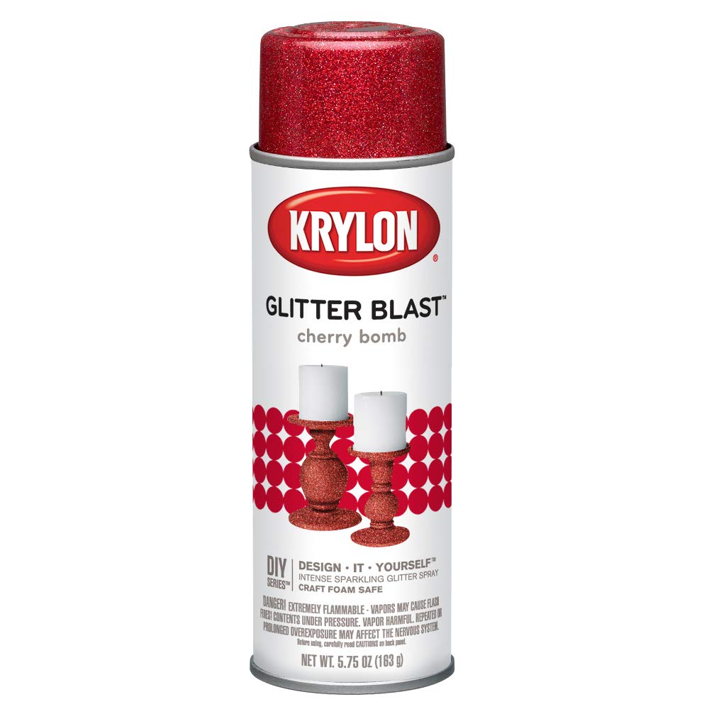 Krylon K03806A00 Glitter Blast Glitter Spray Paint for Craft Projects, Cherry Bomb Red, 5.75 oz