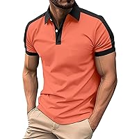 Mens Polo Shirts Casual Lapel Short Sleeve Men's Shirt 2024 Summer Loose Fashion Contrast Button Down T-Shirt