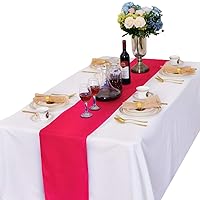 Pack of 15 Satin Table Runner 12 x 108 Inches for Wedding Party Engagement Event Birthday Graduation Banquet Decoration (Colors Optional) (Fuchsia)