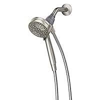 Moen Engage Magnetix Spot Resist Brushed Nickel 3.5-Inch Six-Function Eco-Performance Removable Handheld Showerhead with Magnetic Docking System, 26100EPSRN