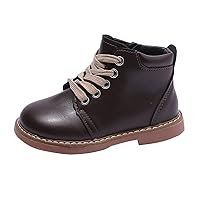 Boots for Girls for 13 Years Old Boys And Girls Ankle Boots Non Slip Lace Up Side Zipper High Girls Riding Boots Size 8