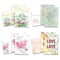 Wedding Cards - Artful Designs - 8 Assorted Cards + Matching Envelopes - Made in USA - 100% Recycled Paper - 5