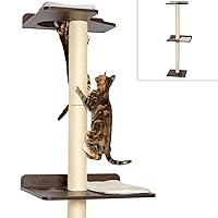 Ultimate Cat Climbing Tower & Activity Tree. (24 x 20.8 x 76.8 inches (lwh) Tall Sisal Scratching Posts, Modern Wall Mounted cat Furniture, Espresso Finish). 1 Year Manufacturer Warranty