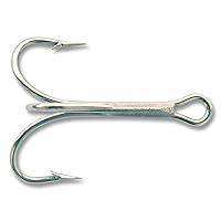3551 Classic Treble Standard Strength Fishing Hooks | Tackle for Fishing Equipment | Comes in Bronz, Nickle, Gold, Blonde Red, [Size 6, Pack of 25], Nickel