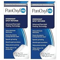 PanOxyl PM Overnight Spot Patches, Advanced Hydrocolloid Healing Technology, Fragrance Free, 40 Count - Pack of 2