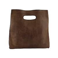 Hide & Drink, Minimalist Handbag for Women, Tote Bag, Rustic Purse, Full Grain Leather and Sheepskin, Handmade