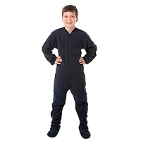 Big Feet Pjs Boys & Girls Junior Navy Fleece Kids Footed Pajamas Onesie Sleeper