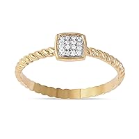 Sterling Silver 1/20 CT. TDW Diamond Cushion Shape Cluster Promise Ring Love Gift for Women (I-J, I2)