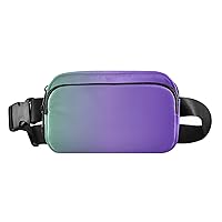 Green Purple Gradient Belt Bag for Women Men Water Proof Crossbody with Adjustable Shoulder Tear Resistant Fashion Waist Packs for Party