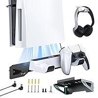 NexiGo PS5 Wall Mount Kit with Charging Station, Dual Controller Chargers, Steel Wall Stand, and Headphone Hanger - Compatible with Playstation 5 (Disc & Digital)