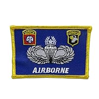 U.S. Military 101st 82nd Blue Airborne Flag Iron On Patch