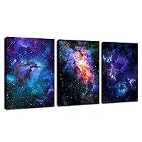 arteWOODS Canvas Wall Art Outer Space Pictures Fantastic Starry Painting Artwork Galaxy Nebula Canvas Prints for Bedroom Bathroom Living Room Kicthen Office Home Wall Decor 12