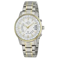 Master Time MTGS-10487-11M Radio Quartz World Time Men's Watch Analogue with Stainless Steel Strap, Strap.