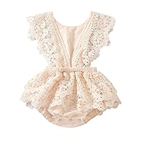 CIYCUIT Baby Girl Lace Romper Boho Clothes Newborn Photography Outfits