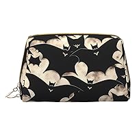 Bat Print Print Cosmetic Bags,Leather Makeup Bag Small For Purse,Cosmetic Pouch,Toiletry Clutch For Women Travel