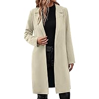 Women's Trendy Clothing Fashion Solid Color Long Sleeve Pocket Button Collar Slim Coat Winter Jackets, S-3XL