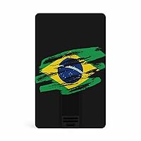 Vintage Brazilian Flag USB Flash Drive Credit Card Design Memory Stick U Disk Thumb Business Gift 32G