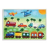 The Kids Room by Stupell Planes, Trains, and Automobiles Rectangle Wall Plaque