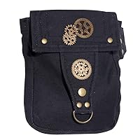 Gear Duke Steampunk Gothic Canvas Multi-Purpose Backpack School Girls Handbags Messenger Bags Double Belt Hiking Waist Bag