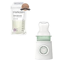 Momcozy Temp-Sensing Discoloration Breastmilk Storing Bags 200PCS & Momcozy Portable Bottle Warmer for Travel