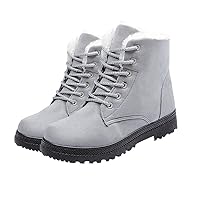 Womens Winter Fur Snow Boots Warm Sneakers grey gray