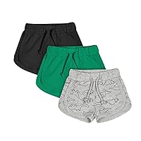 Teach Leanbh Toddler Baby Boys Girls 3 Pack Athletic Shorts Cotton Soild Color Printing with Drawstring