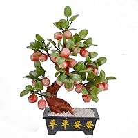 Crystal Tree Jade Potted Bonsai Make a Fortune Apple Tree Living Room Home Decoration Feng Shui Artificial Tree Ornaments Gifts Safe Gem Bonsai - Spiritual Gift