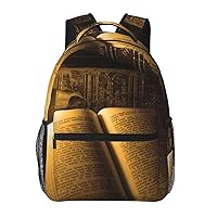 Candlelight Night Reading Printed Laptop Backpack With Side Mesh Pockets Casual Backpack For Man Woman Travel Daypack