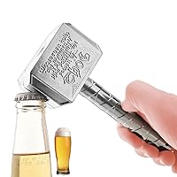 Silver/Gold Beer Bottle Openers Multifunction Hammer Of Thor Shaped Beer Bottle Opener With Long Handle Bottler Opener Beer (Silver)