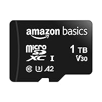 Amazon Basics microSDXC Memory Card with Full Size Adapter, A2, U3, Read Speed up to 100 MB/s, 1 Tb, Black