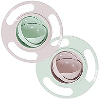 2-in-1 Gyro Bowl Set: Peach & Light Green - Baby Magic Bowl with 360° Rotations for Toddlers (1-3 Years) - Spill-Resistant Design, Includes Lid for Mess-Free Snacking