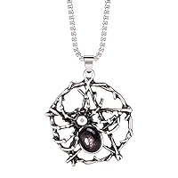 TUMBEELLUWA Gothic Spider Crystal Necklace for Men Women Energy Healing Stone Vintage Punk Animal Pendant Jewelry Spiritual Gift