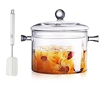 Glass Pots for Cooking with Lids Saucepan with Cover Simmer Heat-Resistant Stovetop Pot And Pan with Lid, Soup, Milk, Baby Food