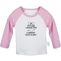 Future Ladies Man Current Mama's Boy Funny T Shirt, Infant Baby T-Shirts Newborn Tops, Kids Graphic Tee Shirt