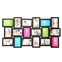 Collage Picture Frames for Wall Hanging, 18 Opening Photo Collage Frame Sets for 4 x 6 Inch Photos, Lightweight & Durable Frame, Easy Assembly, 35.2''Lｘ18.3''Wｘ1.1''H