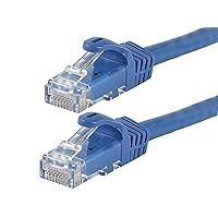 109808 Flexboot Cat6 Ethernet Patch Cable - Network Internet Cord - RJ45, Stranded, 550Mhz, UTP, Pure Bare Copper Wire, 24AWG, 10ft, Blue