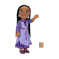 Jakks Pacific Disney's Wish Asha Doll, 14” / 35cm Tall Doll with Royal Reflection Eyes and Hand Braided Hair, Includes Removable Dress and Shoes for Girls Ages 3+