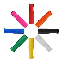 8 PCS Silicone Straw Tips, Multi Colored Food Grade Straws Nozzles Covers, Reusable Metal Straws Covers Fit for 1/4 Inch Wide(6MM Outer Diameter) Stainless Steel Straws
